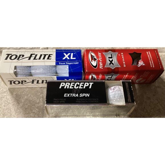 3 Packs Top Flight XL Distance/Tour Trajectory & Precept EV Golf Balls ~ 9 Balls - Picture 1 of 5